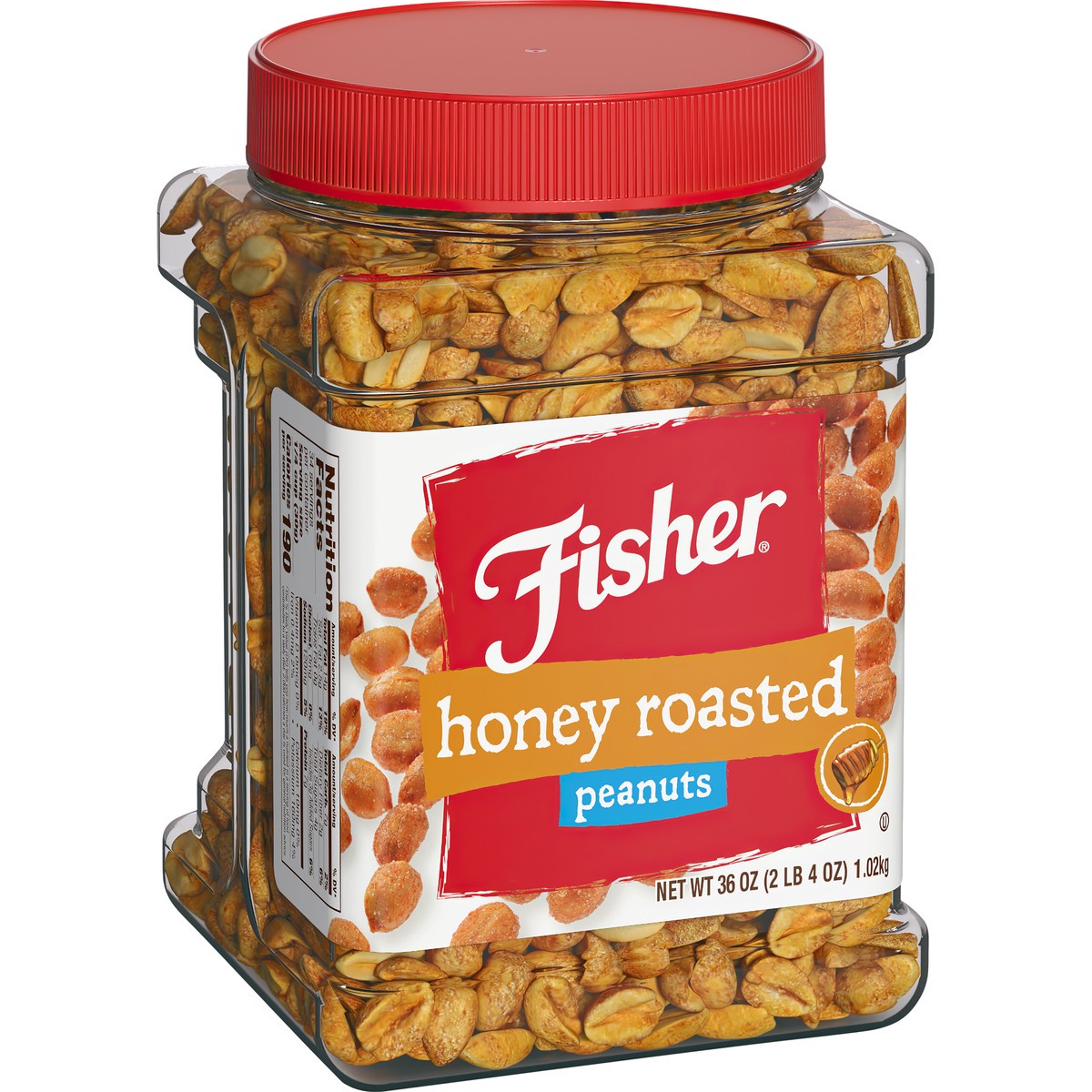 slide 2 of 15, Fisher Honey Roasted Dry Roasted Peanuts 36 oz. Jar, 36 oz