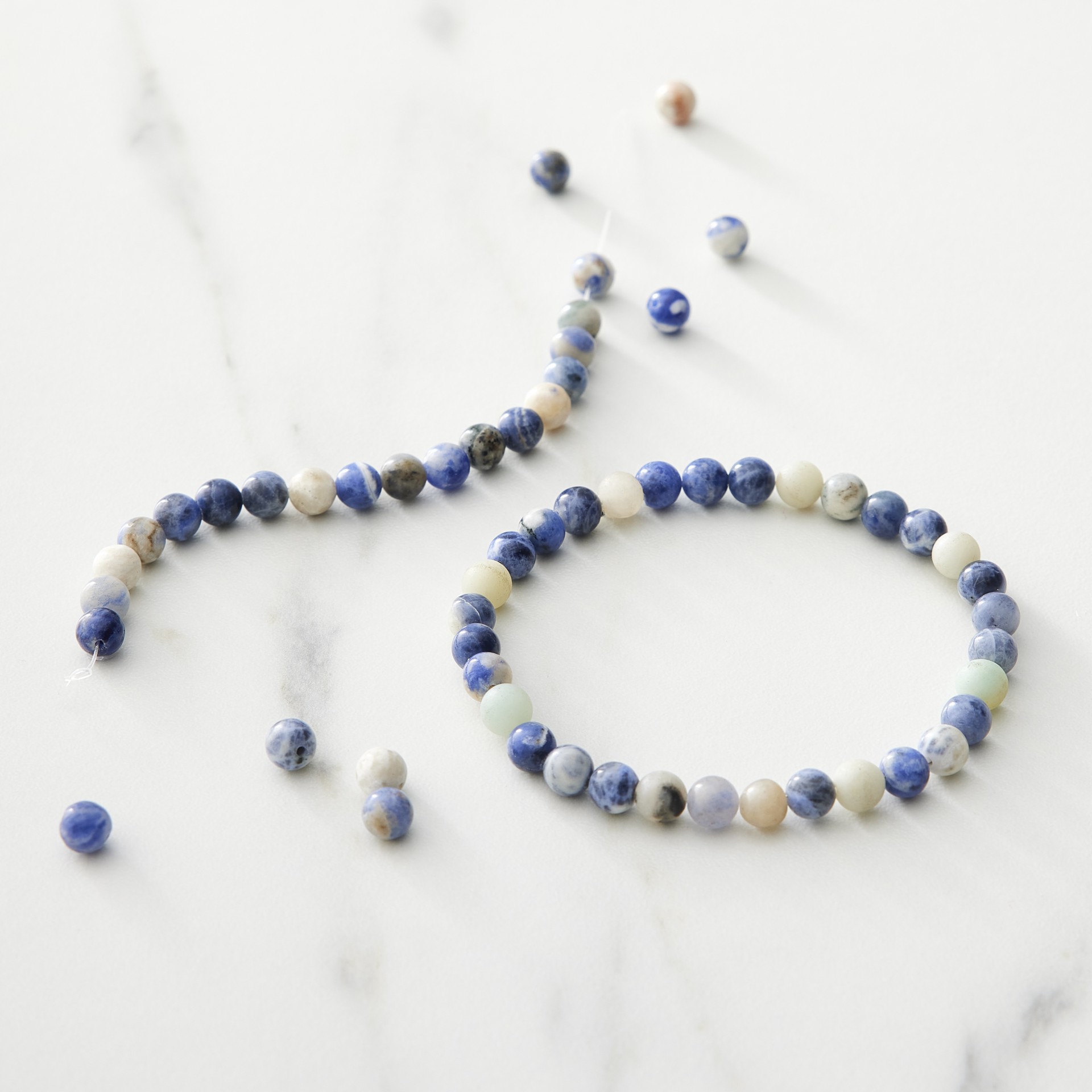slide 3 of 3, Blue Sodalite Round Beads, 6mm By Bead Landing, 6 mm