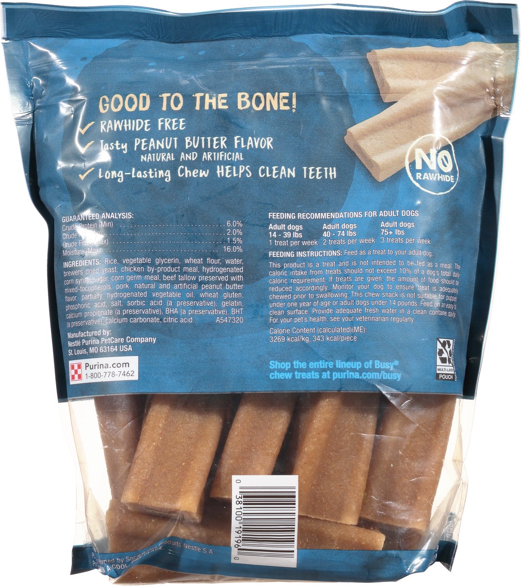 slide 6 of 9, Busy Bone 10 Pack Small/Medium Peanut Butter Flavor Dog Treats 10 ea, 10 ct