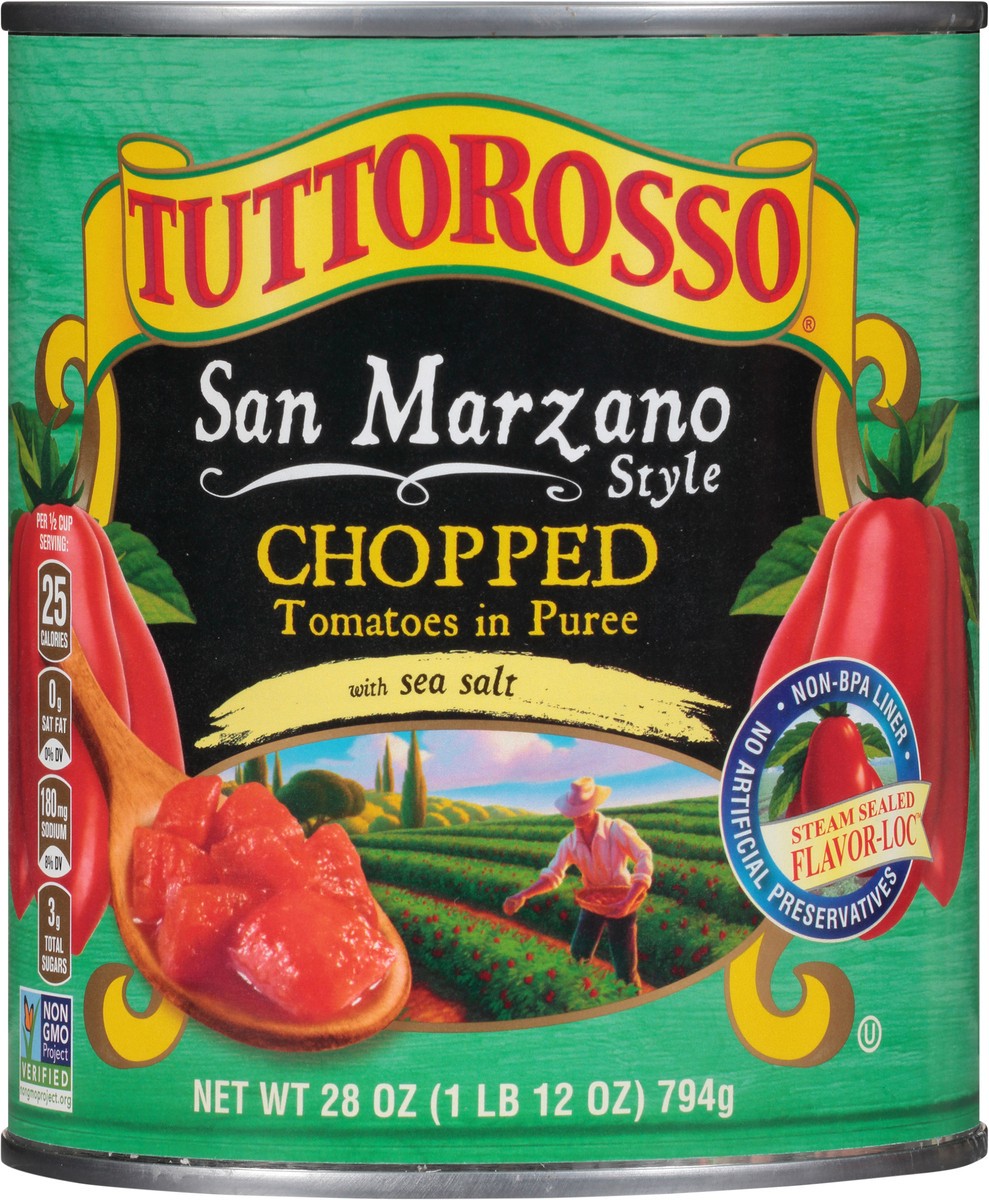 slide 8 of 12, Tuttorosso San Marzano Chopped Sea Salt Tomatoes, 28 oz