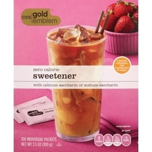 slide 1 of 1, CVS Gold Emblem Zero Calorie Sweetener With Calcium Saccharin, 100 ct