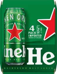 Heineken 4 Pack Original Beer 4 - 16 fl oz Cans