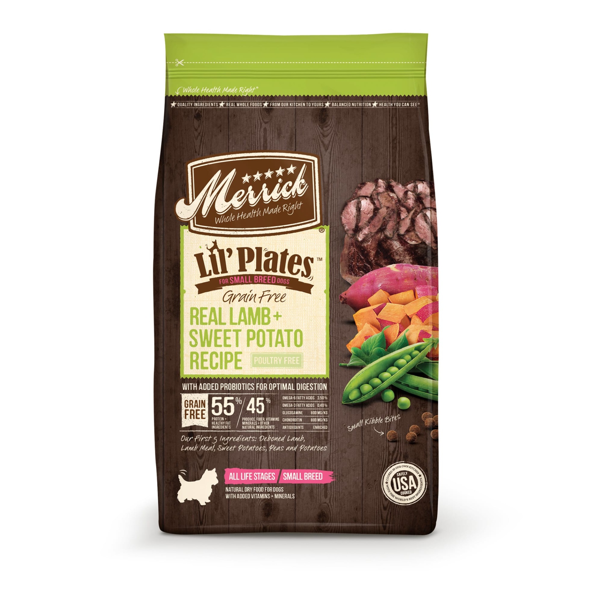 slide 1 of 1, Merrick Lil' Plates Grain Free Real Lamb + Sweet Potato Small Breed Dry Dog Food, 12 lb