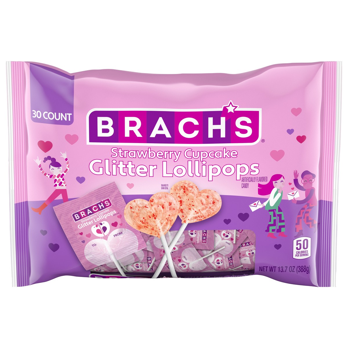 slide 6 of 14, Brach's Glitter Strawberry Cupcake Lollipops 30 ea, 30 ct