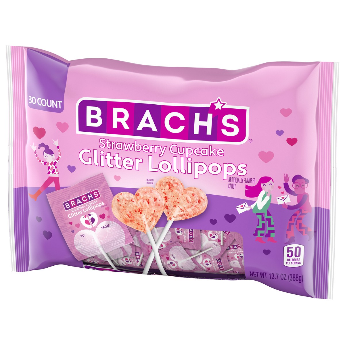 slide 8 of 14, Brach's Glitter Strawberry Cupcake Lollipops 30 ea, 30 ct