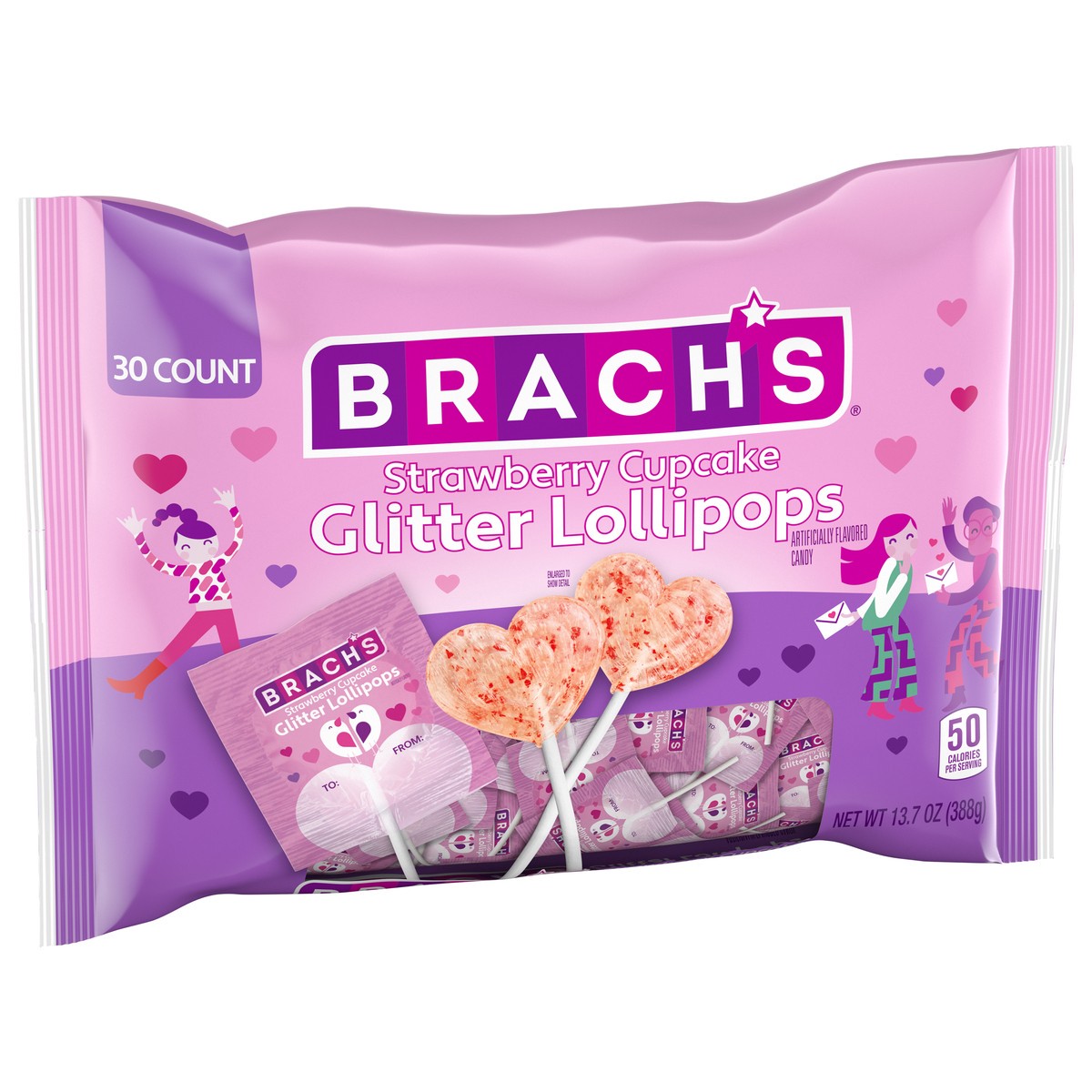 slide 14 of 14, Brach's Glitter Strawberry Cupcake Lollipops 30 ea, 30 ct