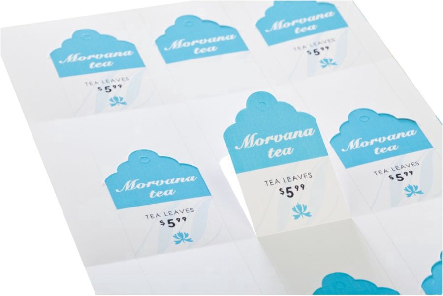 slide 3 of 10, Avery Print-To-The-Edge Tags with Strings, Scalloped, White, 180 ct