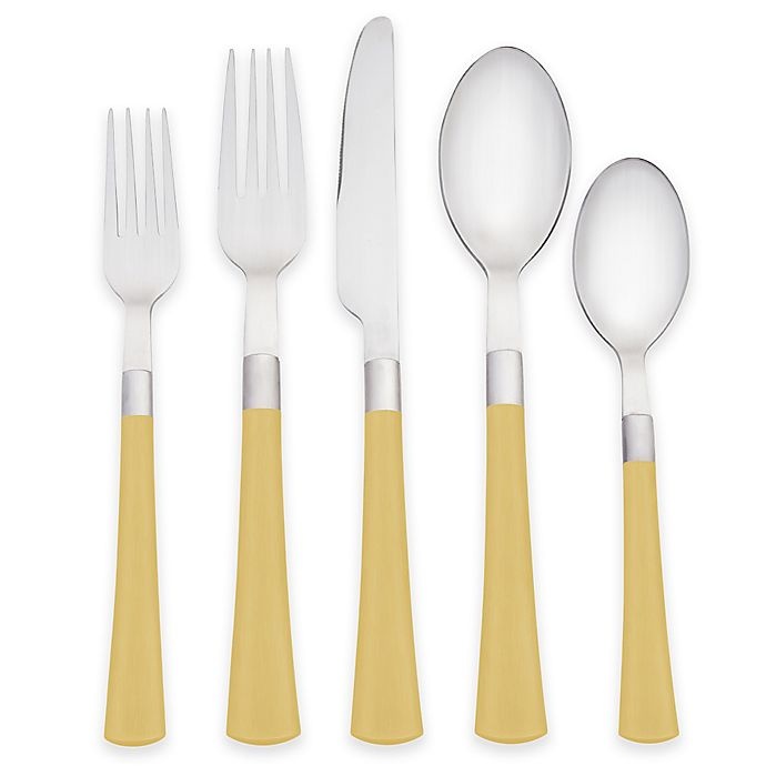 slide 1 of 2, Noritake Colorwave Flatware Set - Mustard, 20 ct