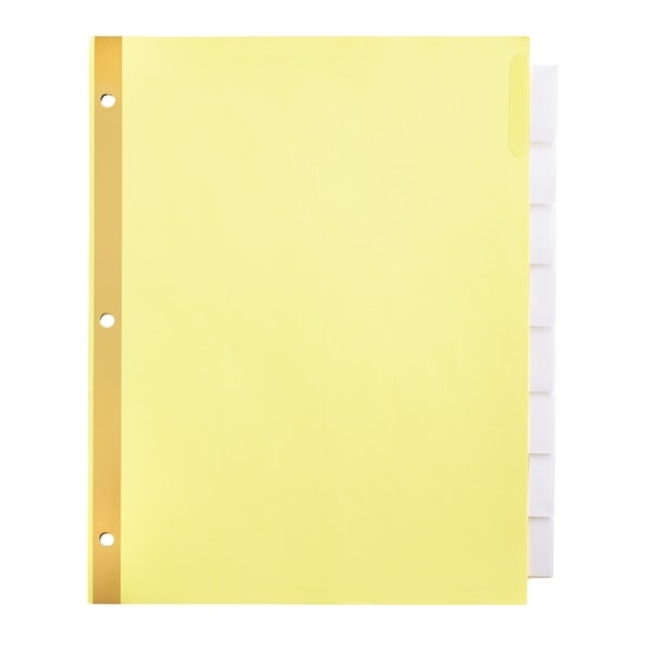 slide 1 of 2, Office Depot Insertable Dividers with Big Tabs, Buff, Clear Tabs, 8-Tab, 4 ct