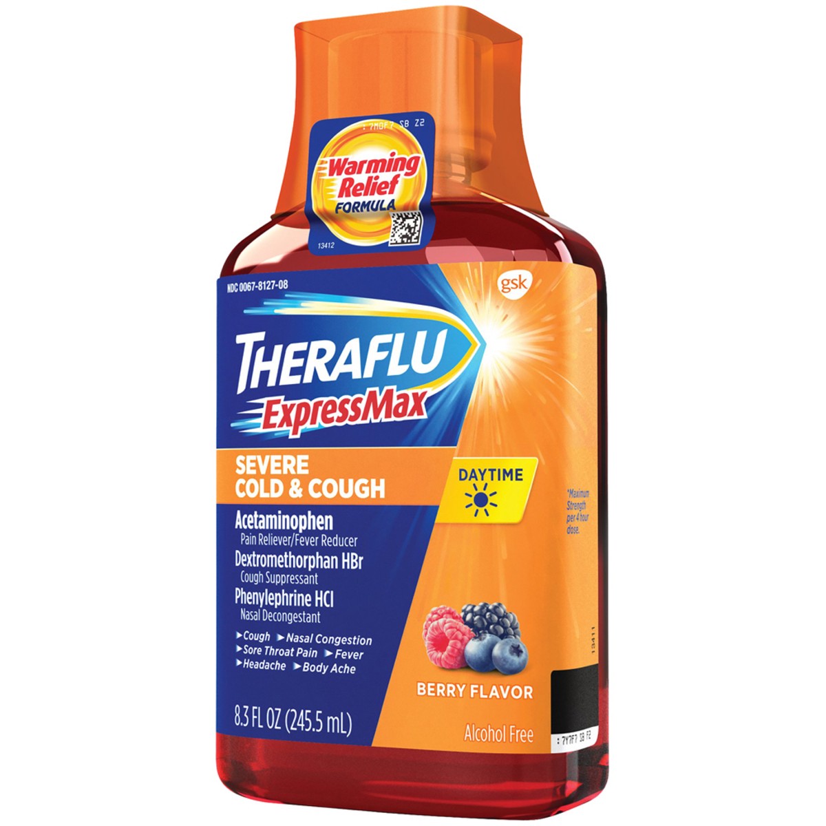 slide 3 of 7, Theraflu ExpressMax Daytime Severe Cold & Cough Syrup, 8.3 fl oz