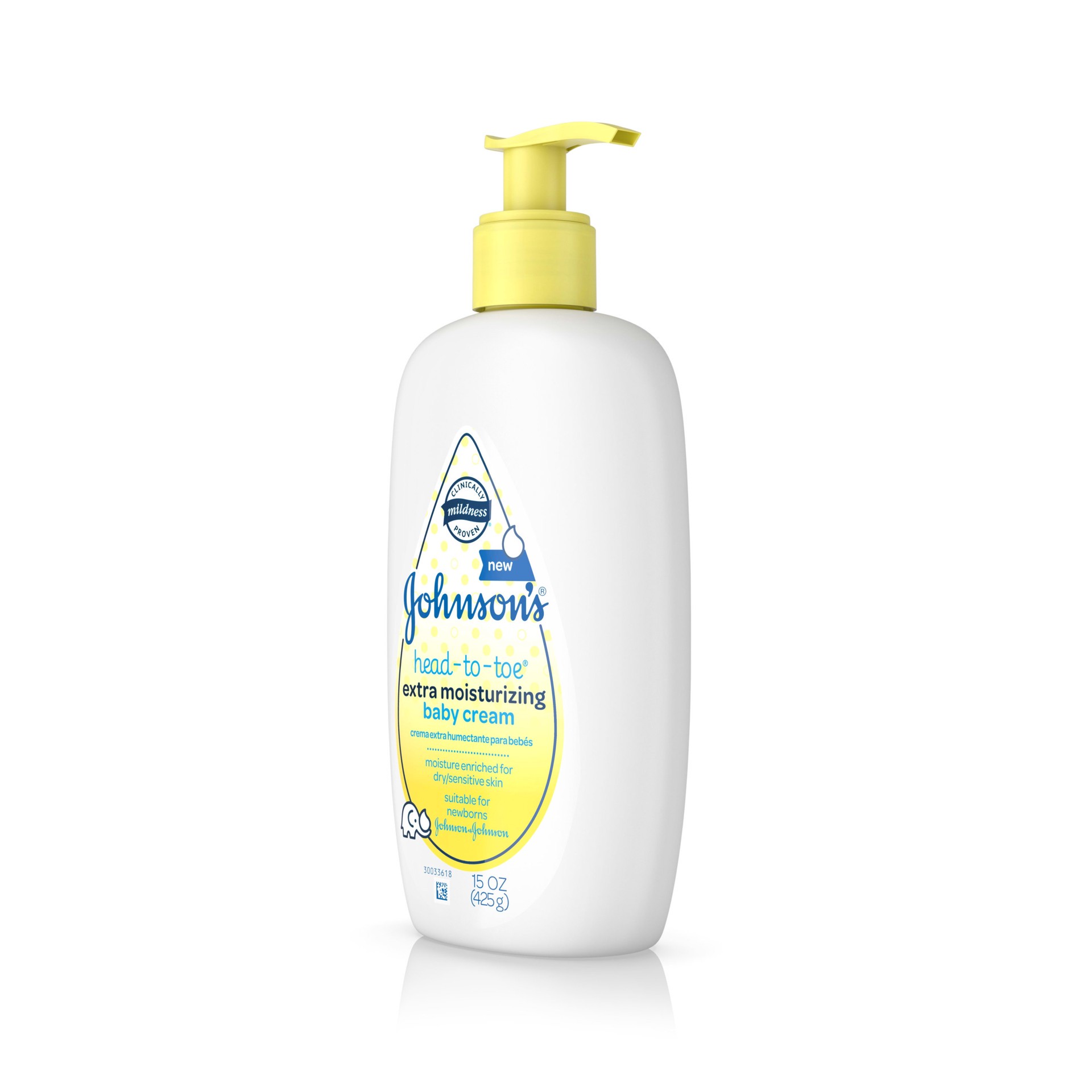 slide 4 of 5, Johnson's JOHNSON'S HEAD-TO-TOE Extra Moisturizing Baby Cream, 15 Oz, 15 oz