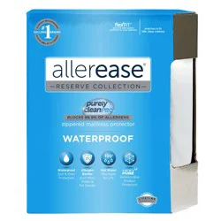 AllerEase Waterproof Allergy Protection Zippered Mattress Protector - White