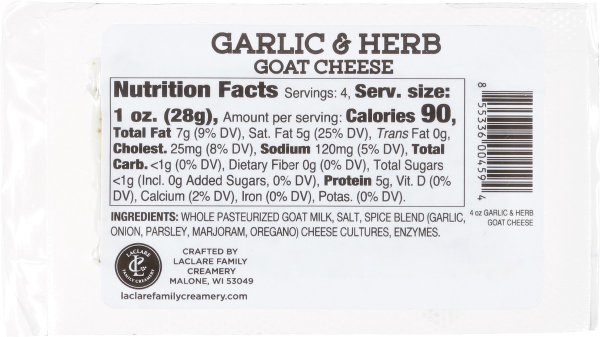 slide 3 of 13, LaClare Family Creamery Garlic & Herb Goat Cheese 4 oz, 4 oz