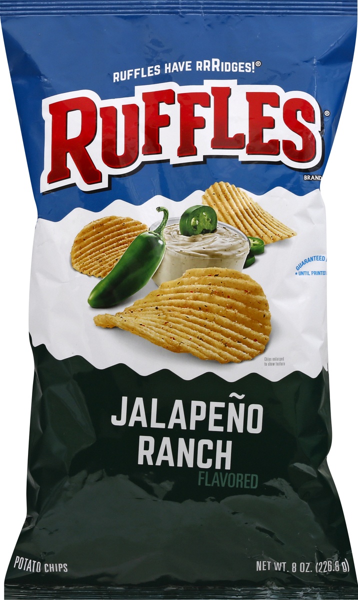 slide 9 of 11, Ruffles Jalapeno Ranch Flavored Potato Chips 8 oz, 8 oz