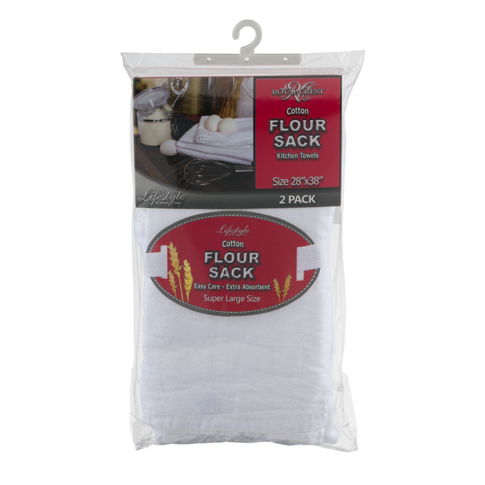 slide 1 of 2, Royal Crest Cotton Flour Sack Kitchen Towels, 2 ct