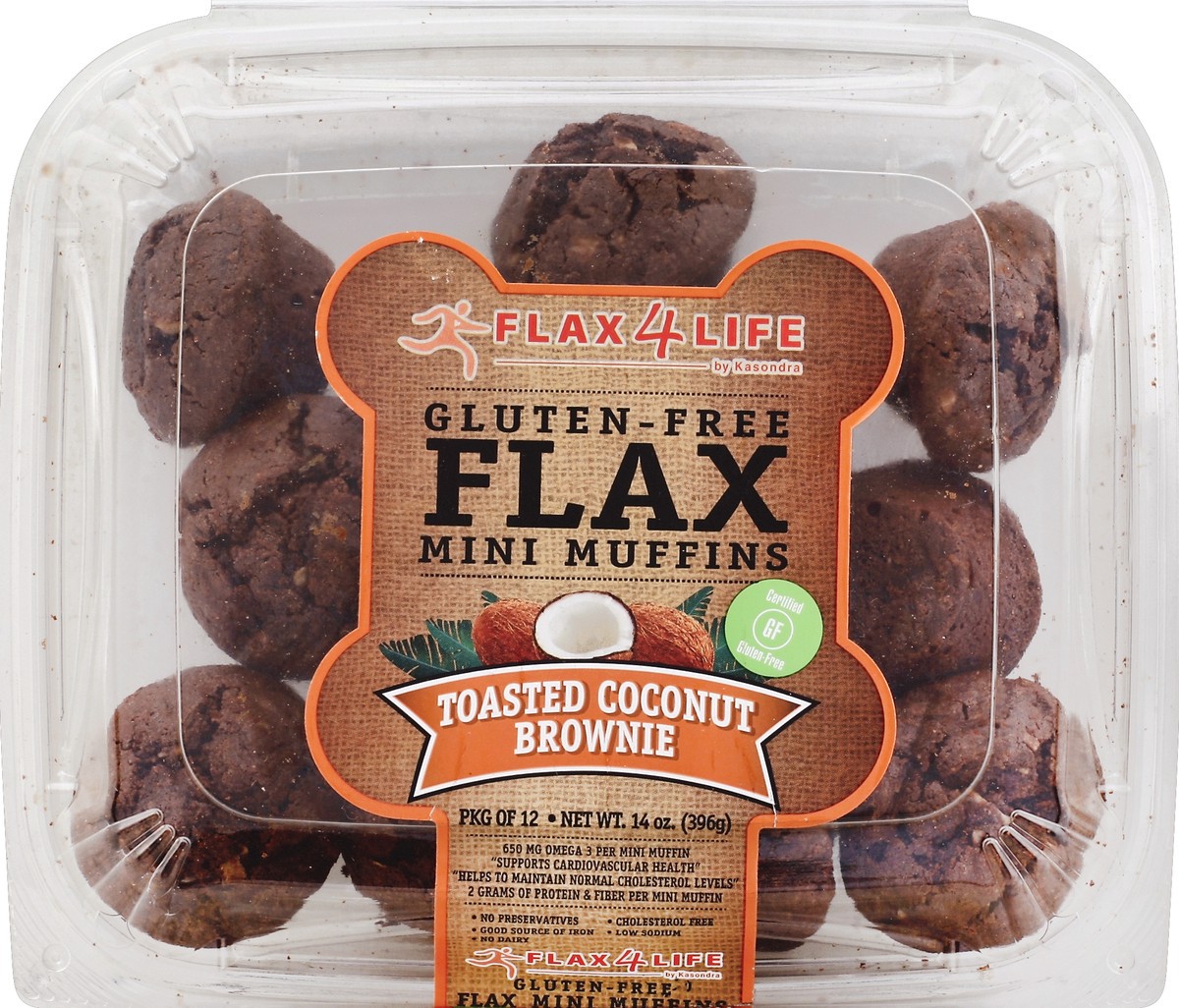 slide 1 of 1, Flax4Life Bites,Brownie,Cocnut,12Pc, 1 ct