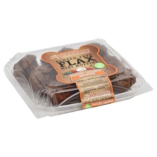 slide 1 of 1, Flax4Life Toasted Coconut Brownie Gluten Free Mini Muffins, 12 ct; 14 oz