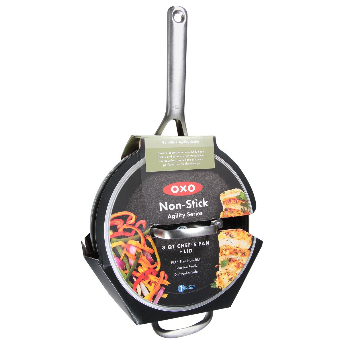 slide 10 of 10, OXO Non-Stick 3 QT Chef's Pan + Lid 1 ea, 1 ct