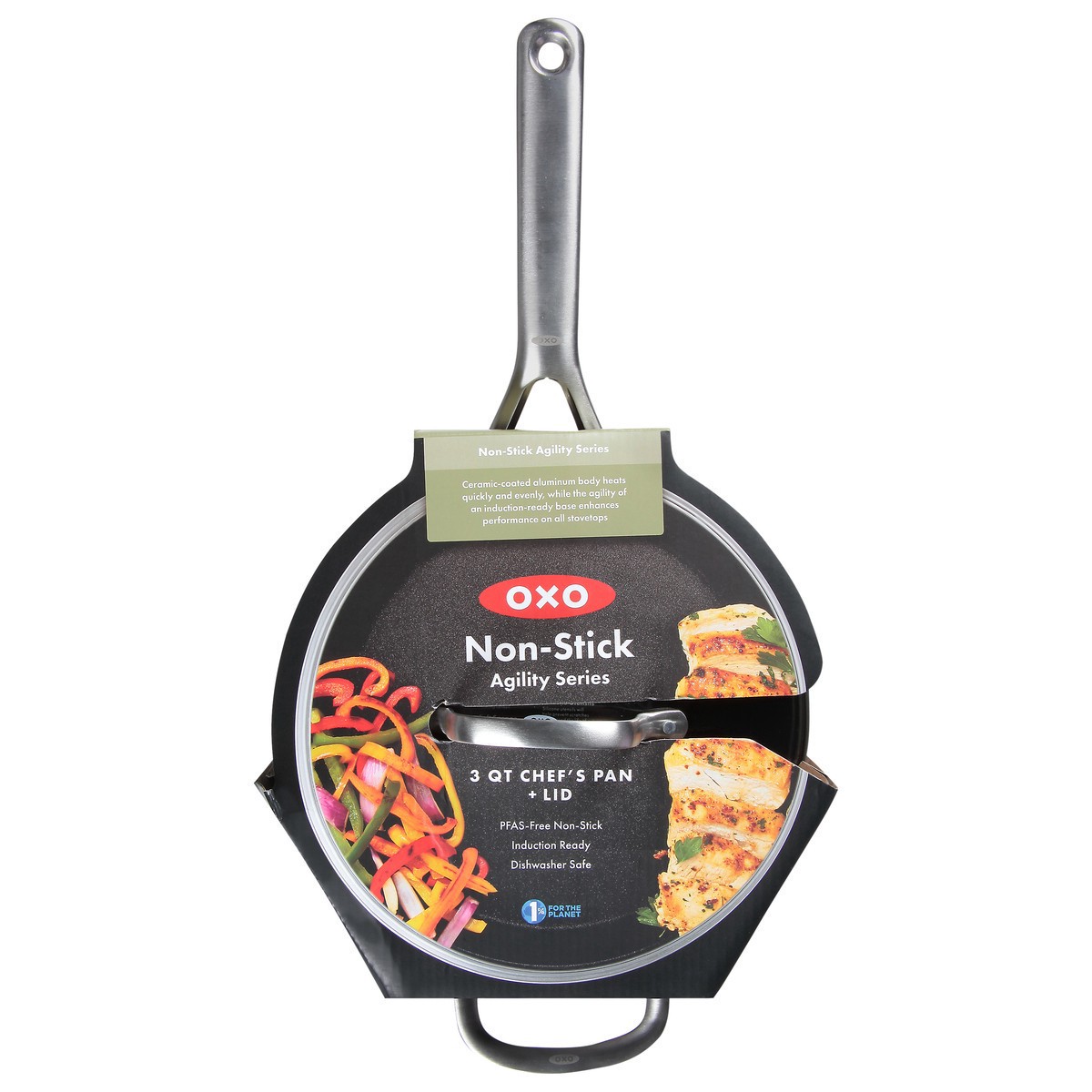 slide 1 of 10, OXO Non-Stick 3 QT Chef's Pan + Lid 1 ea, 1 ct