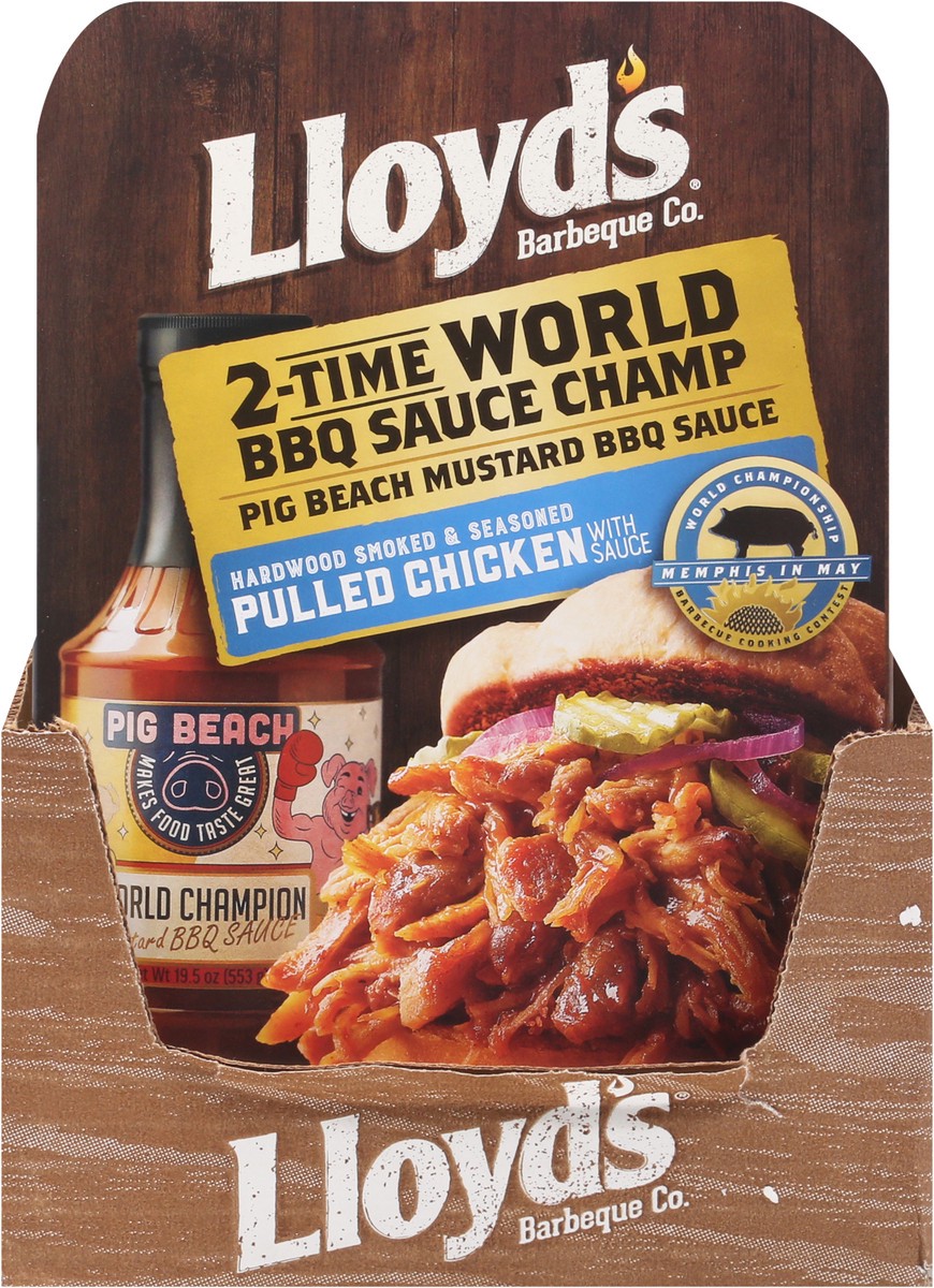 slide 2 of 12, Lloyd's Barbeque Company Lloyd's Barbeque Co. Pig Beach Mustard BBQ Sauce Pulled Chicken 16 oz. Tray, 16 oz