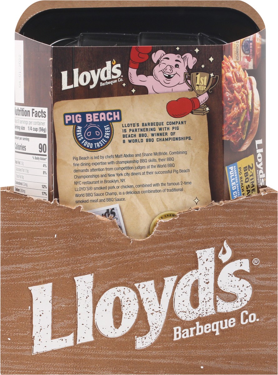 slide 10 of 12, Lloyd's Barbeque Company Lloyd's Barbeque Co. Pig Beach Mustard BBQ Sauce Pulled Chicken 16 oz. Tray, 16 oz