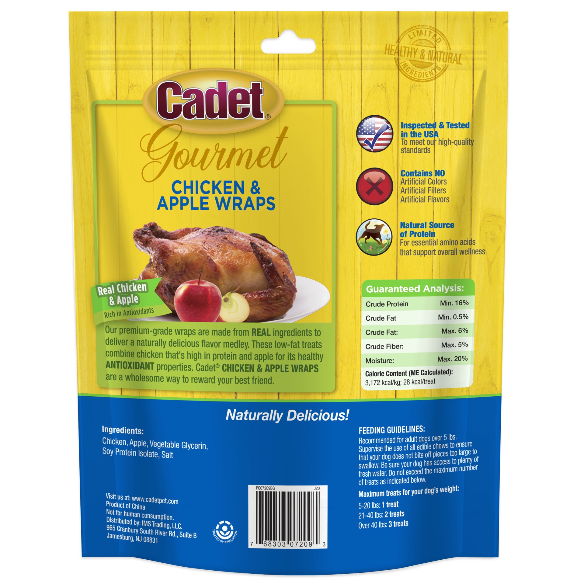 slide 6 of 10, Cadet Gourmet Chicken & Apple Wrapped Dog Treats 14 Ounce, 14 oz