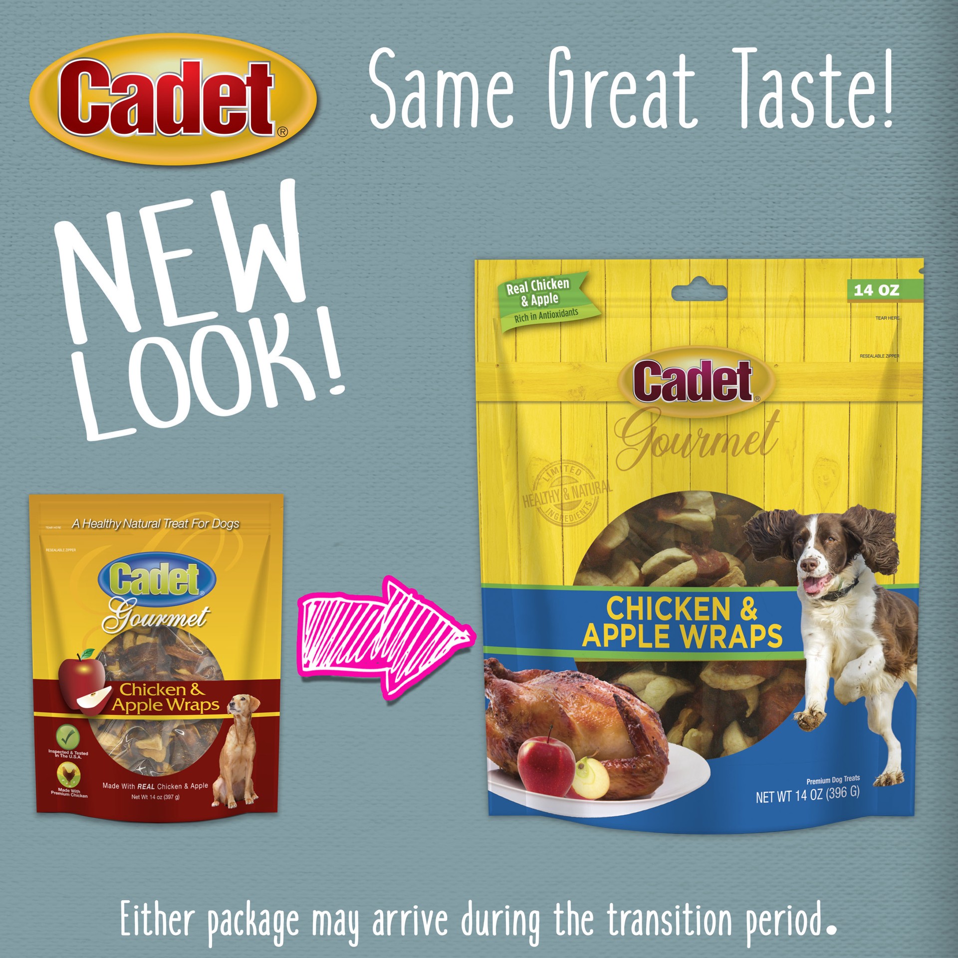 slide 8 of 10, Cadet Gourmet Chicken & Apple Wrapped Dog Treats 14 Ounce, 14 oz