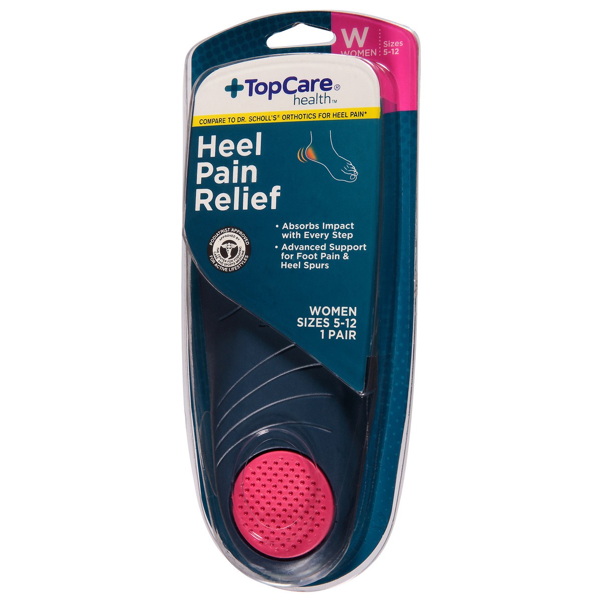 slide 2 of 12, TopCare Health Sizes 5-12 Women Heel Pain Relief 1 ea, 1 ct