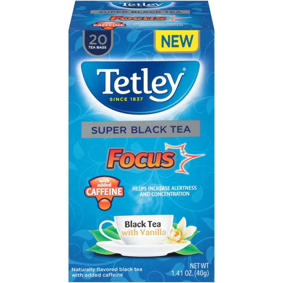 slide 1 of 1, Tetley Tea Super Black Vanilla With Caffeine - 20 ct, 20 ct