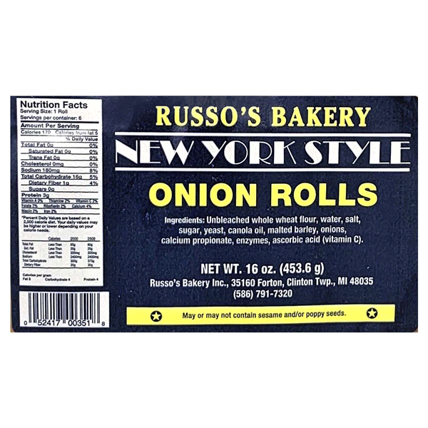 slide 2 of 5, Russo's Bakery New York Style Onion Rolls, 12 oz., 12 oz
