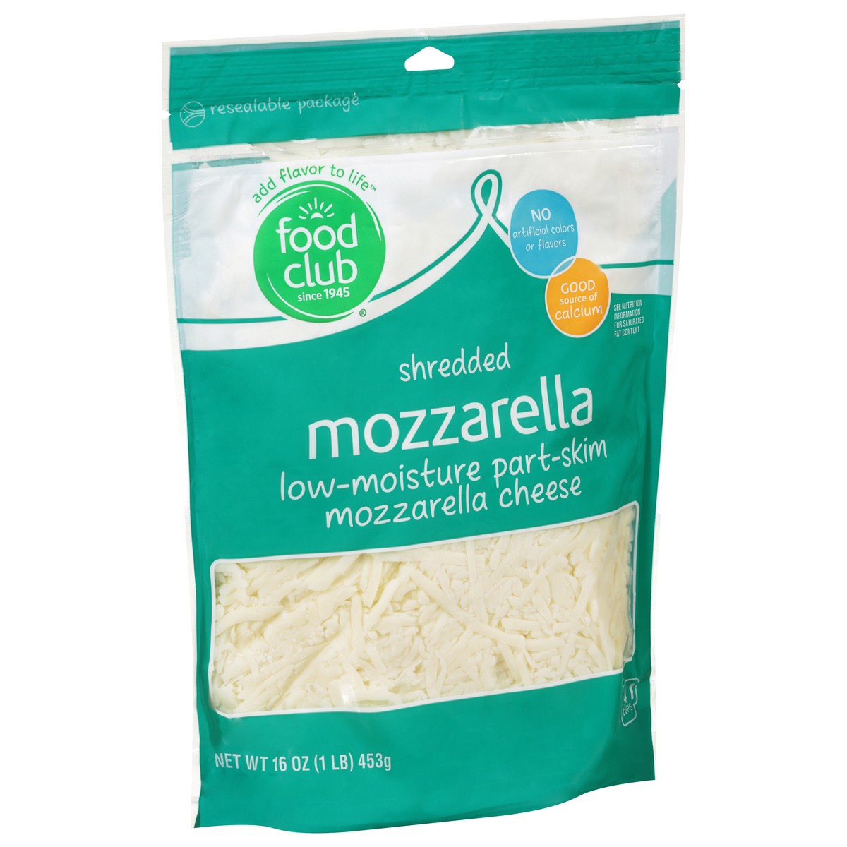 slide 2 of 9, Food Club Low-Moisture Part-Skim Mozzarella Shredded Cheese 16 oz, 16 oz