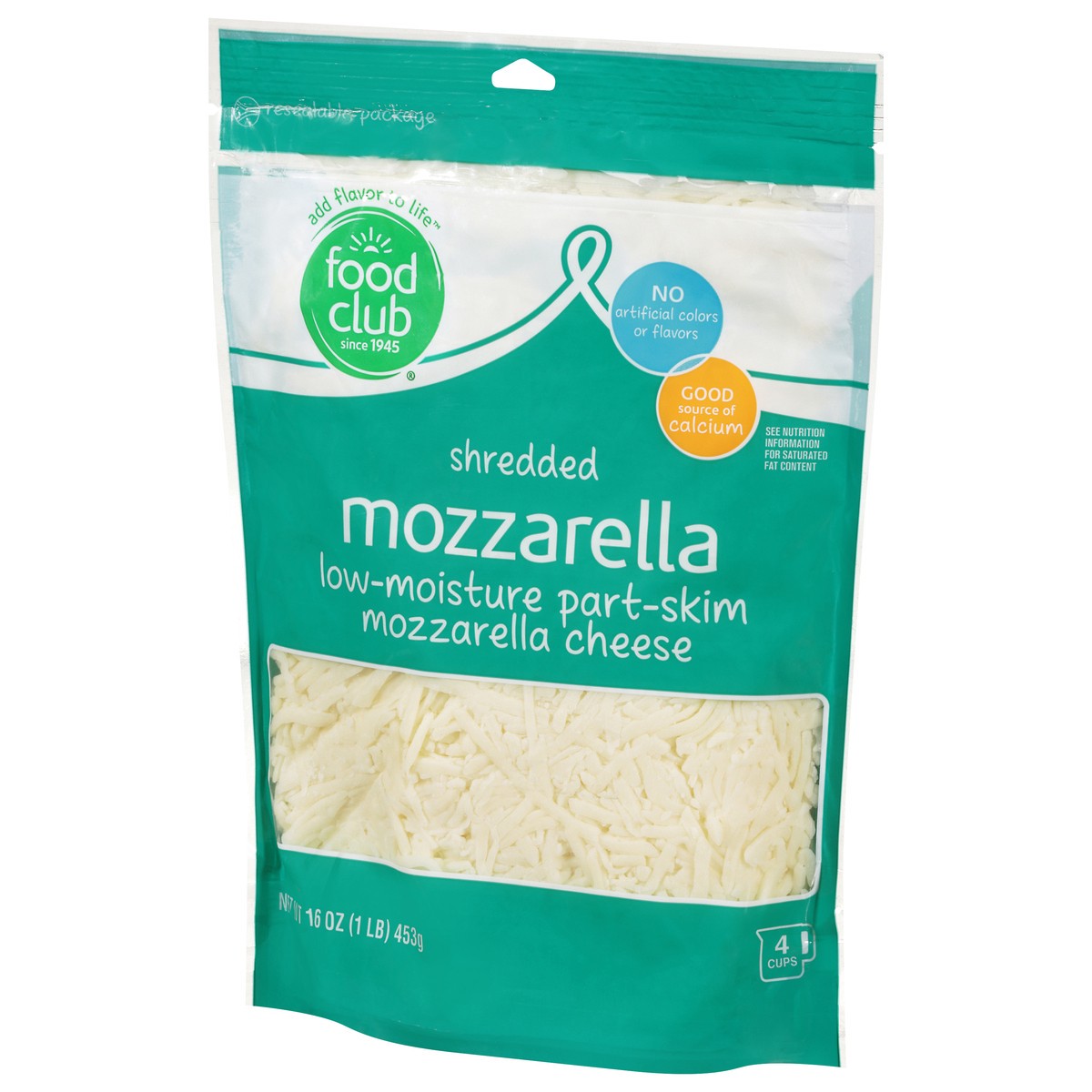 slide 4 of 9, Food Club Low-Moisture Part-Skim Mozzarella Shredded Cheese 16 oz, 16 oz