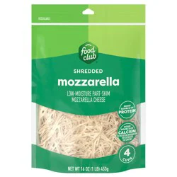 Food Club Low-Moisture Part-Skim Mozzarella Shredded Cheese 16 oz