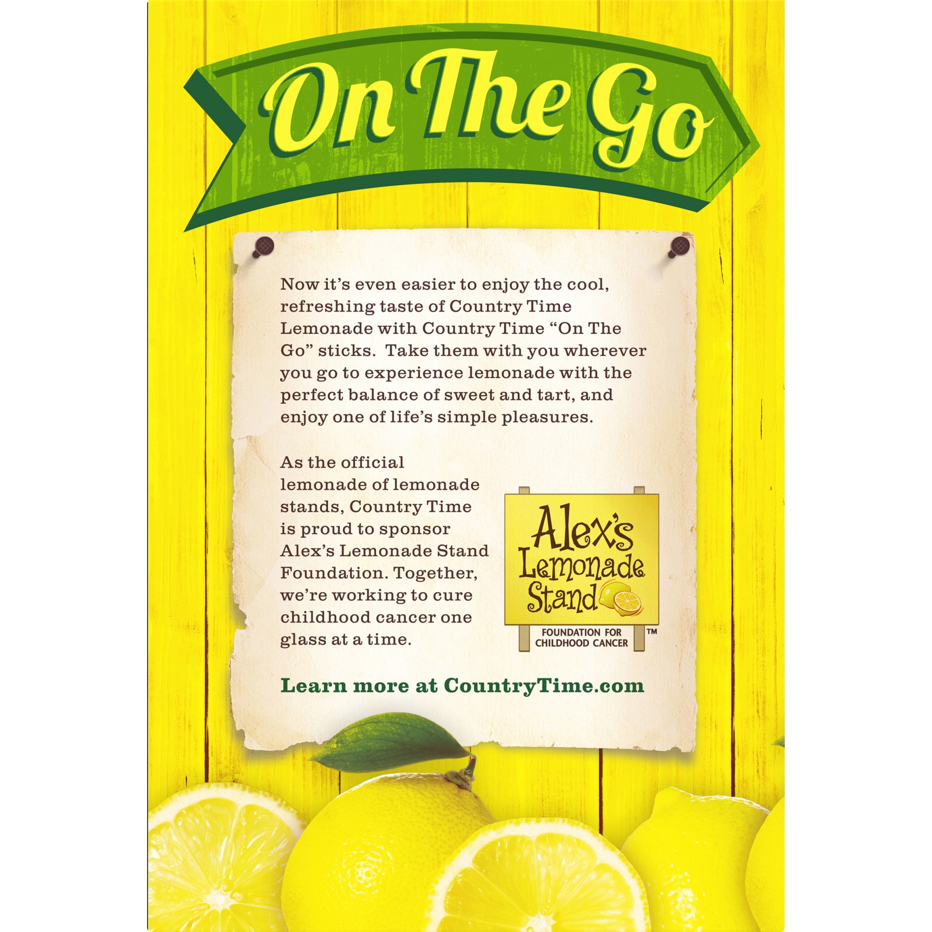 slide 3 of 5, Country Time Lemonade Naturally Flavored Powdered Drink Mix, 10 ct On-the-Go Packets, 10 ct