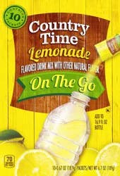 Country Time On-The-Go Powdered Drink Mix, Sugar-Sweetened Lemonade, 10 ct - 0.67 oz Packets