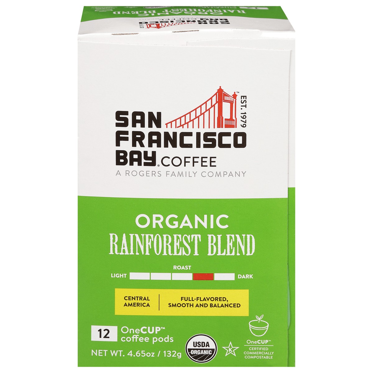 slide 10 of 10, Rogers Family Company San Francisco Bay Gourmet Coffee Organic Rainforest Blend - 12 ct; 4.65 oz, 12 ct; 4.65 oz