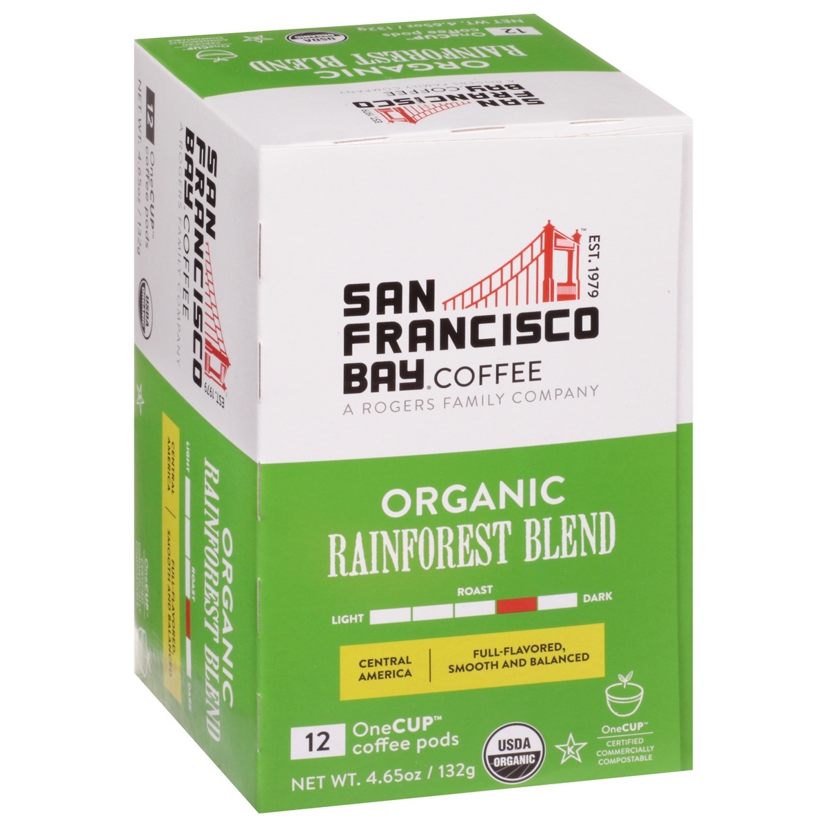 slide 1 of 10, Rogers Family Company San Francisco Bay Gourmet Coffee Organic Rainforest Blend - 12 ct; 4.65 oz, 12 ct; 4.65 oz