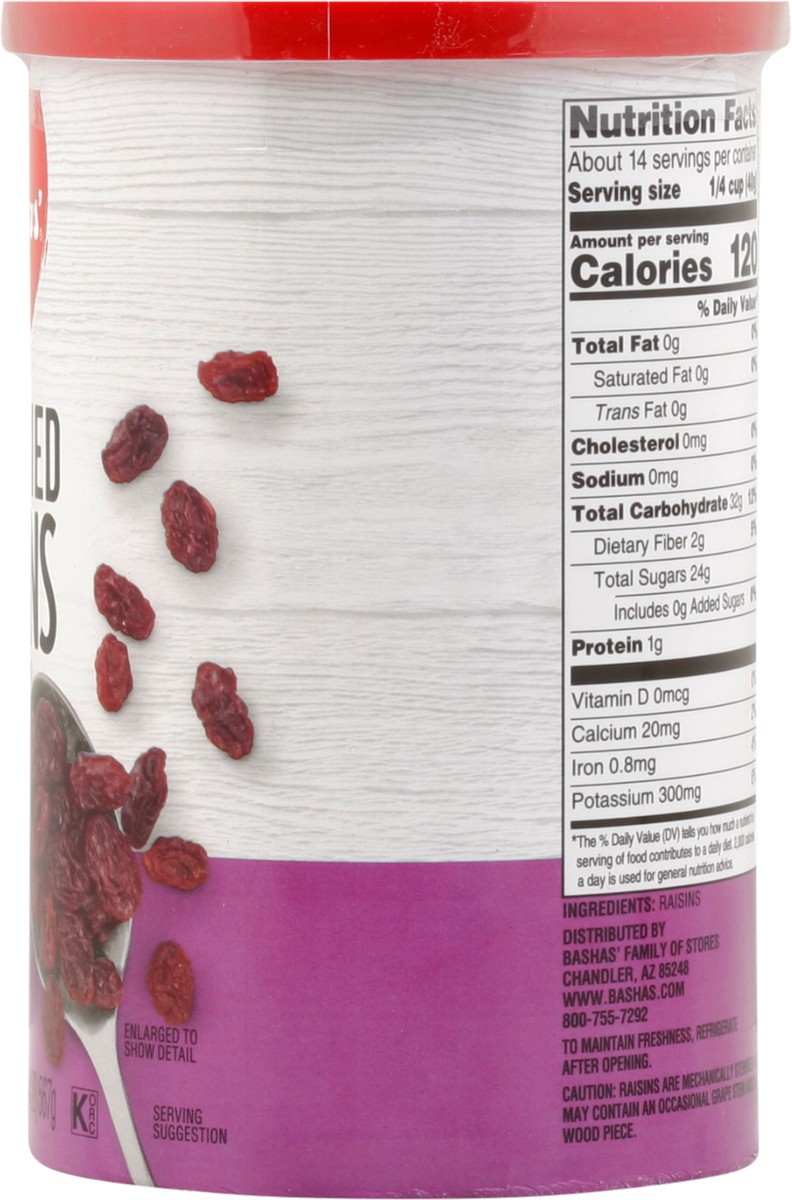 slide 8 of 13, Bashas Raisins Canister - 20 oz, 20 oz