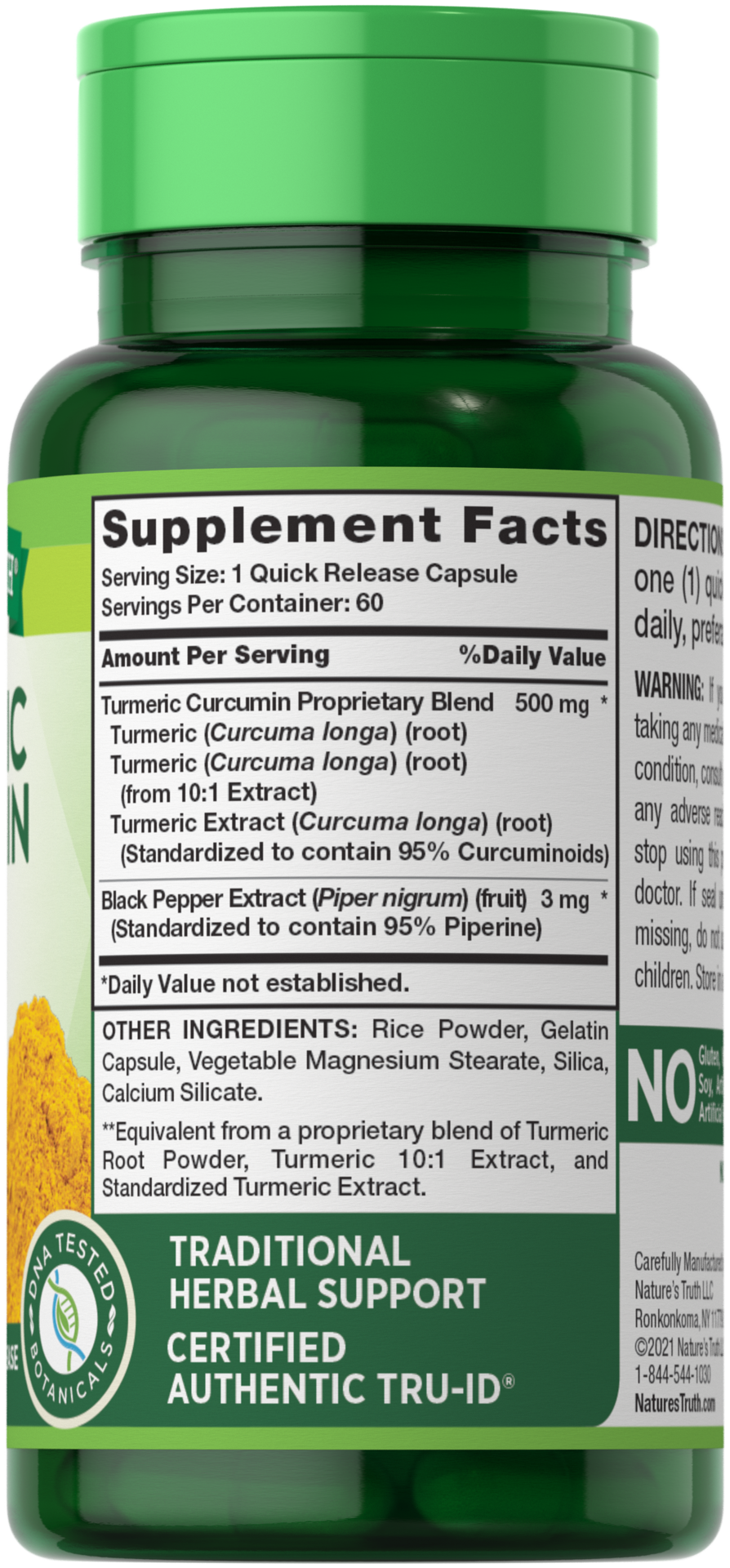 slide 3 of 4, Nature's Truth Turmeric Curcumin Complex Plus Black Pepper Extract, 500mg, 60 ct