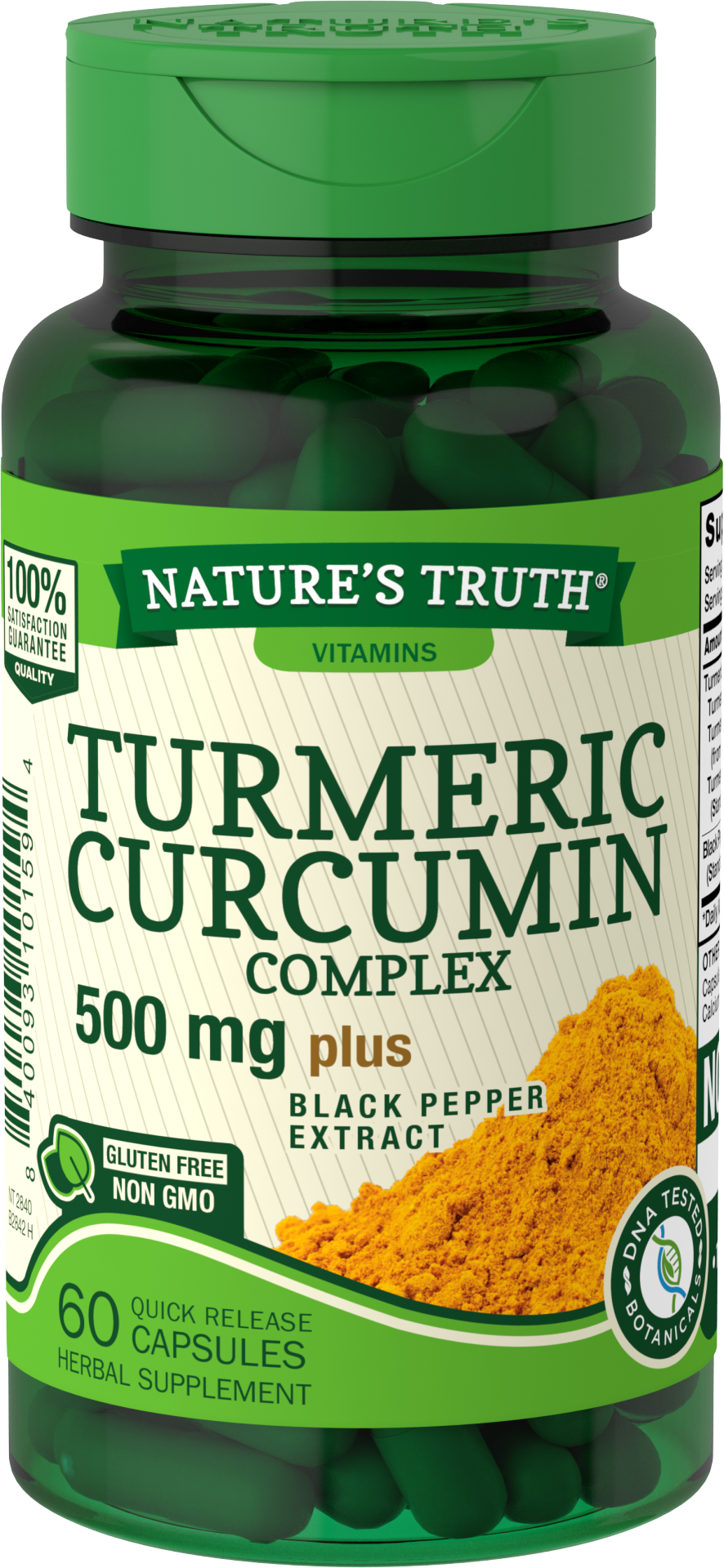 slide 1 of 4, Nature's Truth Turmeric Curcumin Complex Plus Black Pepper Extract, 500mg, 60 ct