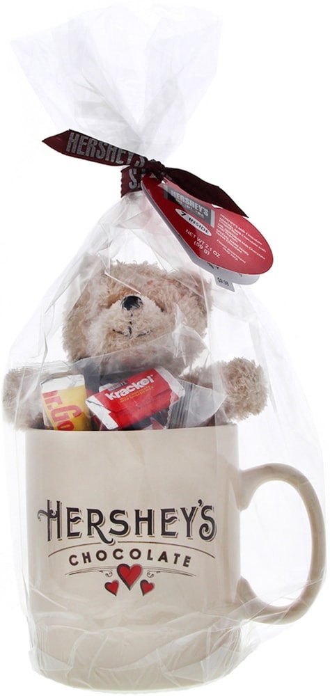 slide 1 of 1, Hershey's Miniaturess Bars With Plush Bear In Jumbo Mug, 1 ct