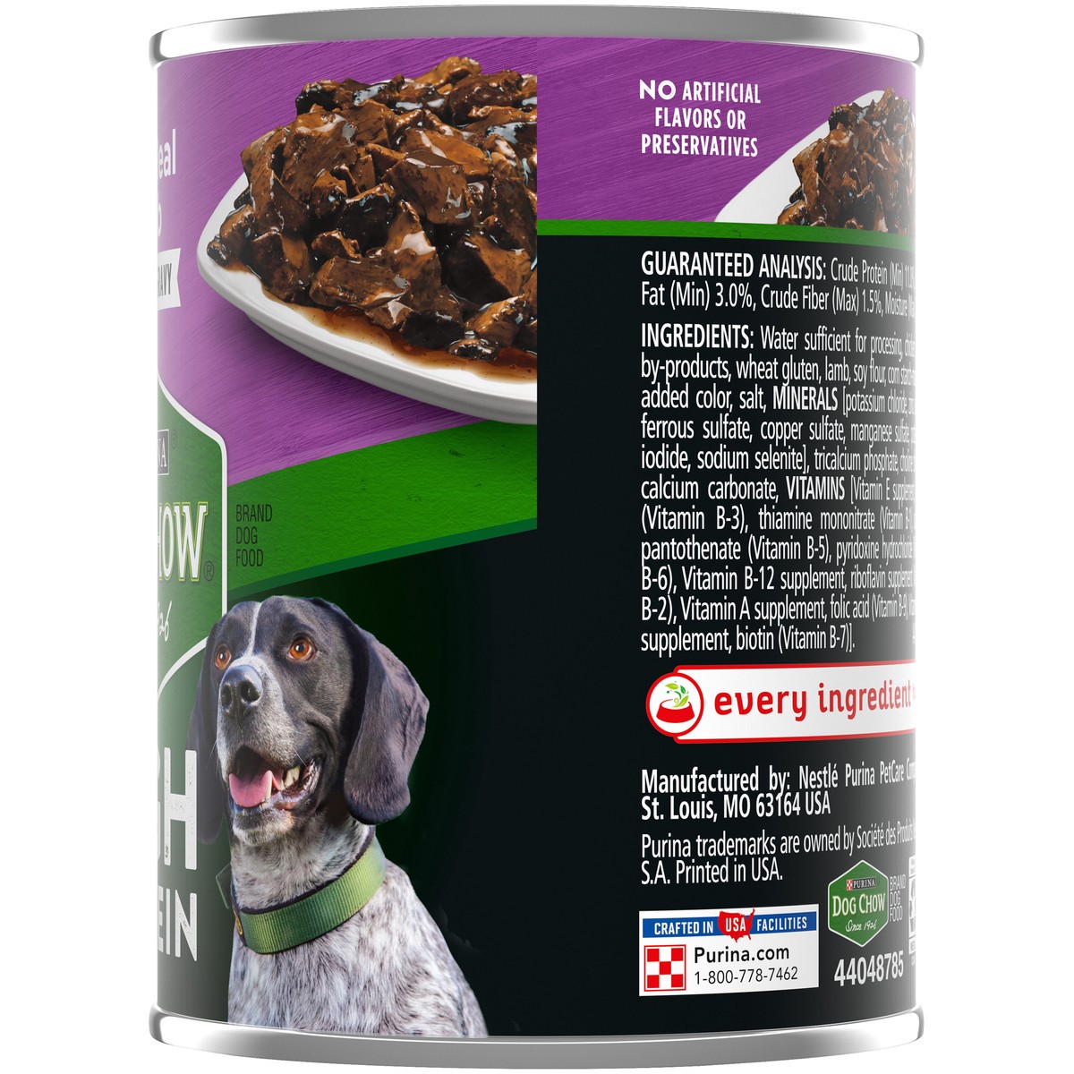 slide 6 of 7, Dog Chow Purina Dog Chow High Protein Gravy Wet Dog Food, High Protein With Lamb - 13 oz. Can, 13 oz