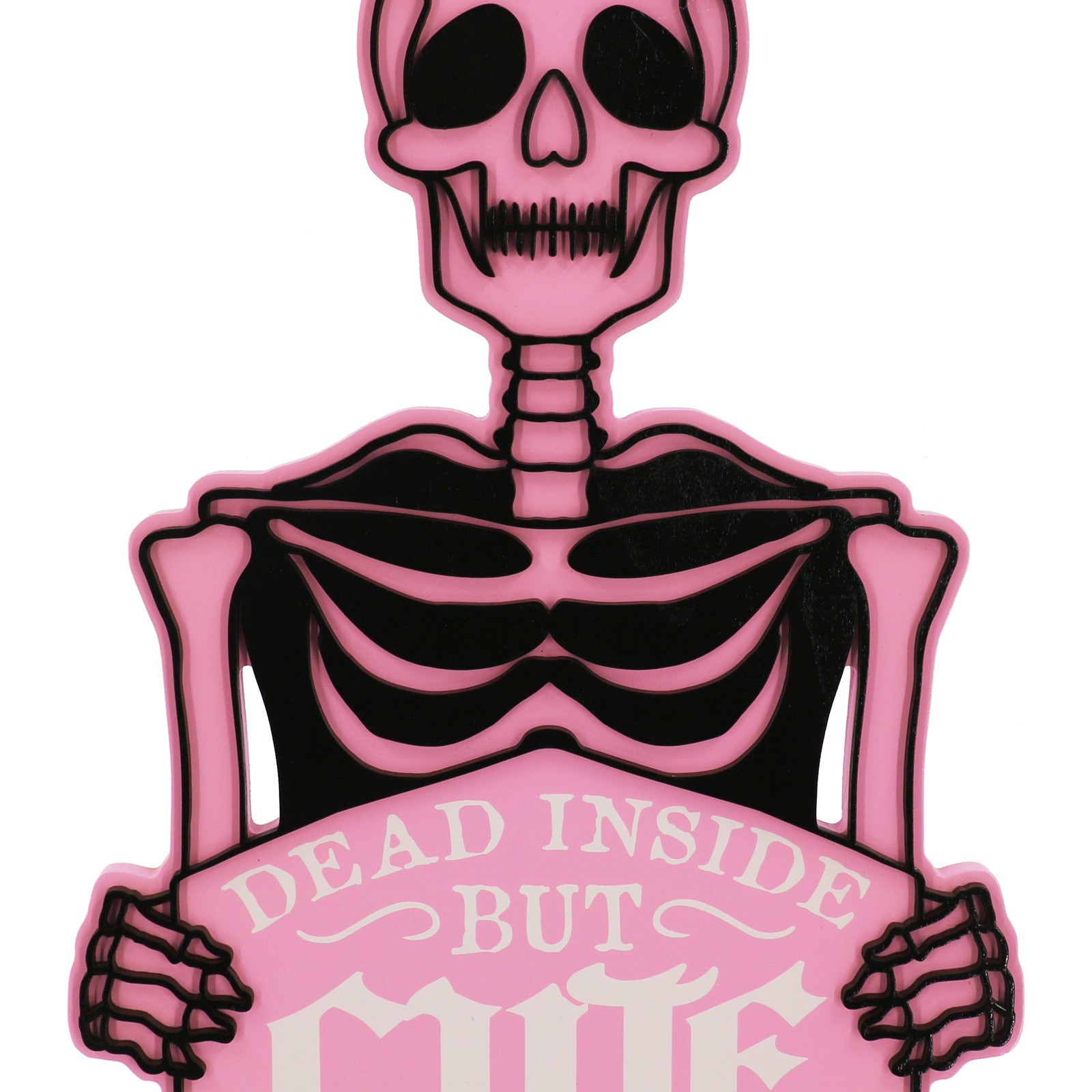 slide 3 of 4, 14" Dead Inside But Cute Skeleton Wall Sign By Ashland, 14 in