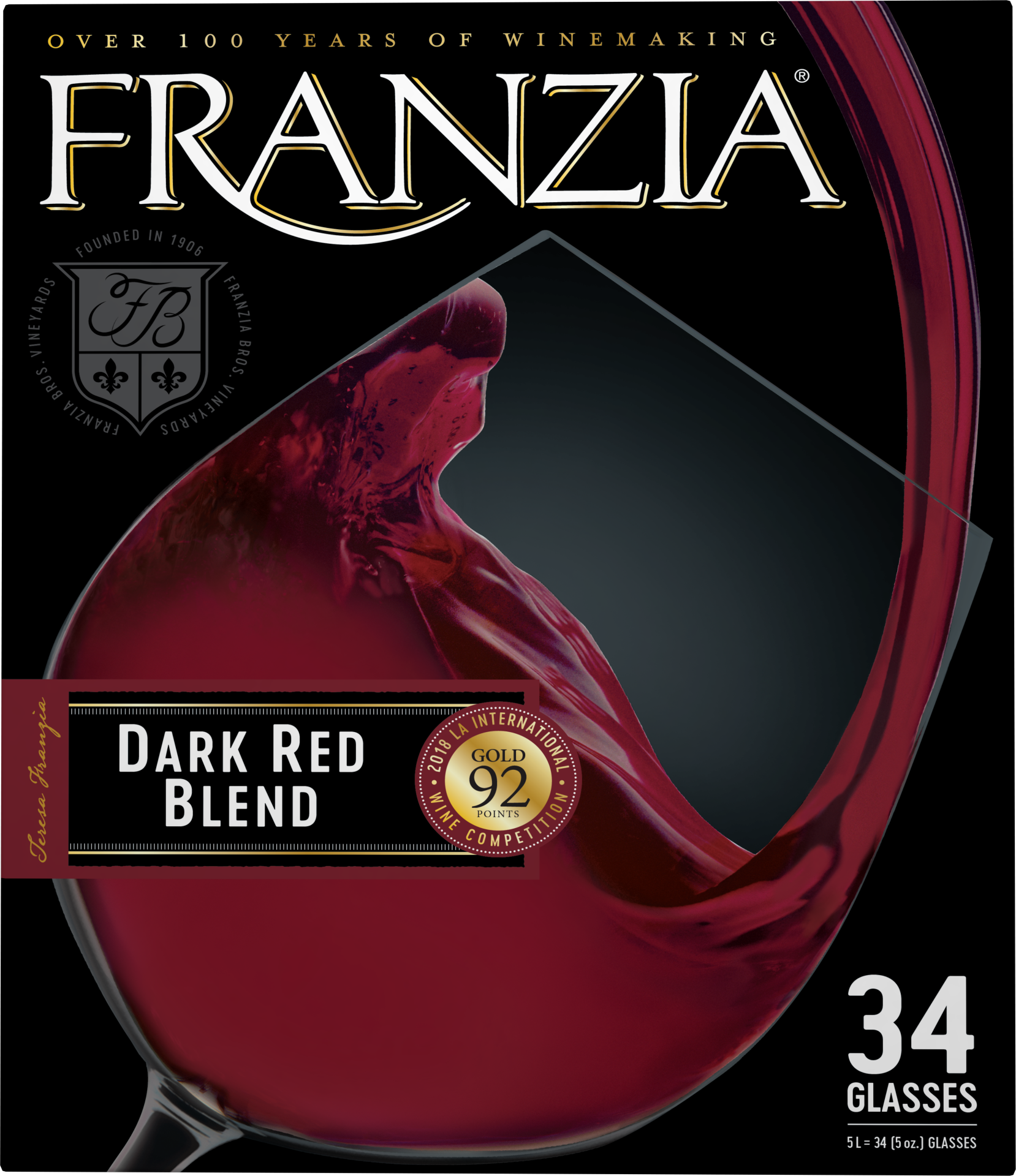 slide 2 of 4, Franzia Dark Red Blend, 5 liter
