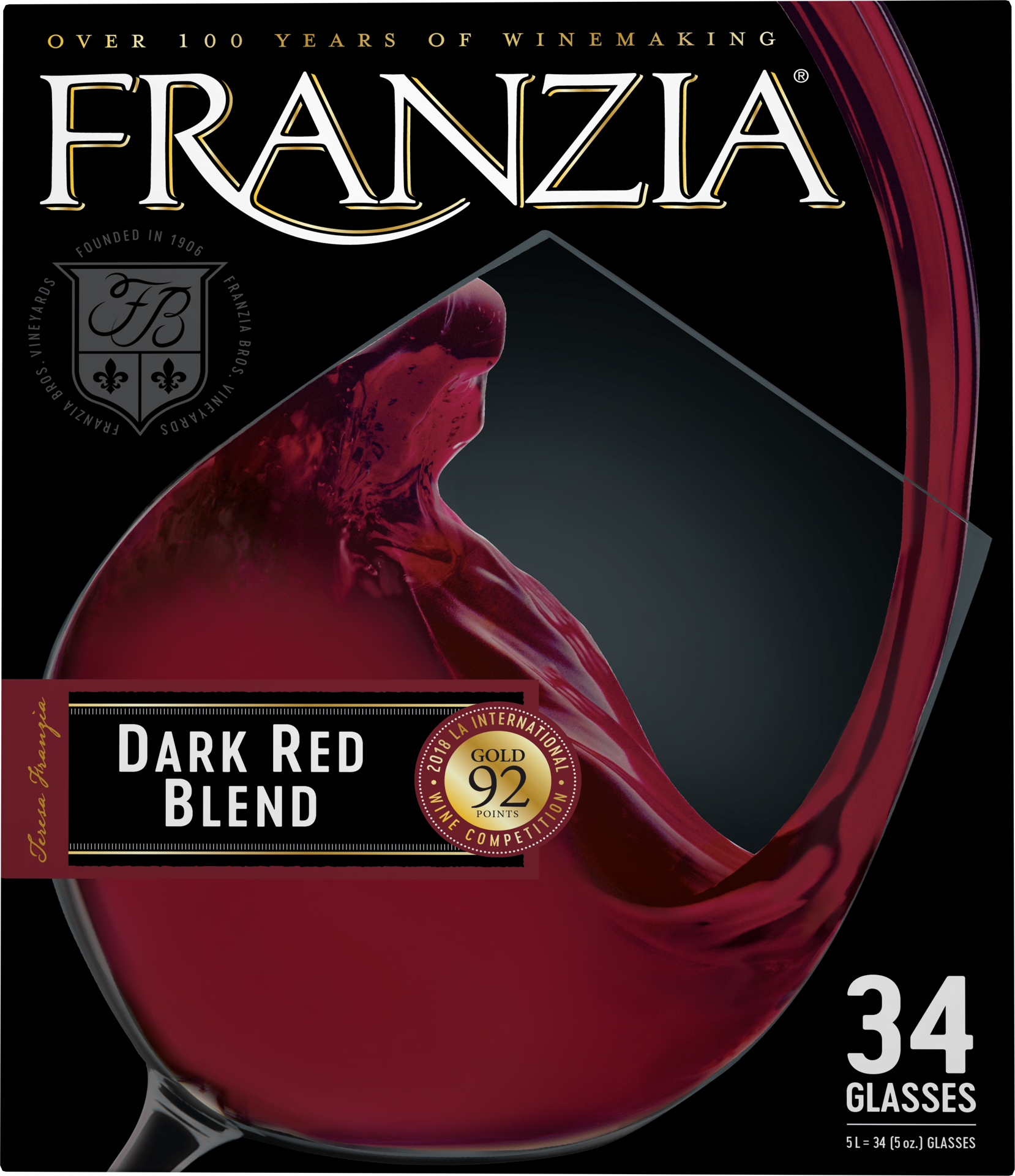 slide 4 of 4, Franzia Red, Red Wine, American, 1 ct, 5L Box, 5 liter