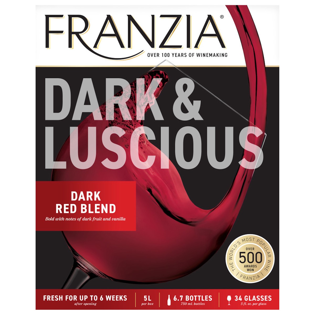 slide 1 of 4, Franzia Dark Red Blend Vintner Select Wine Box, 5 liter