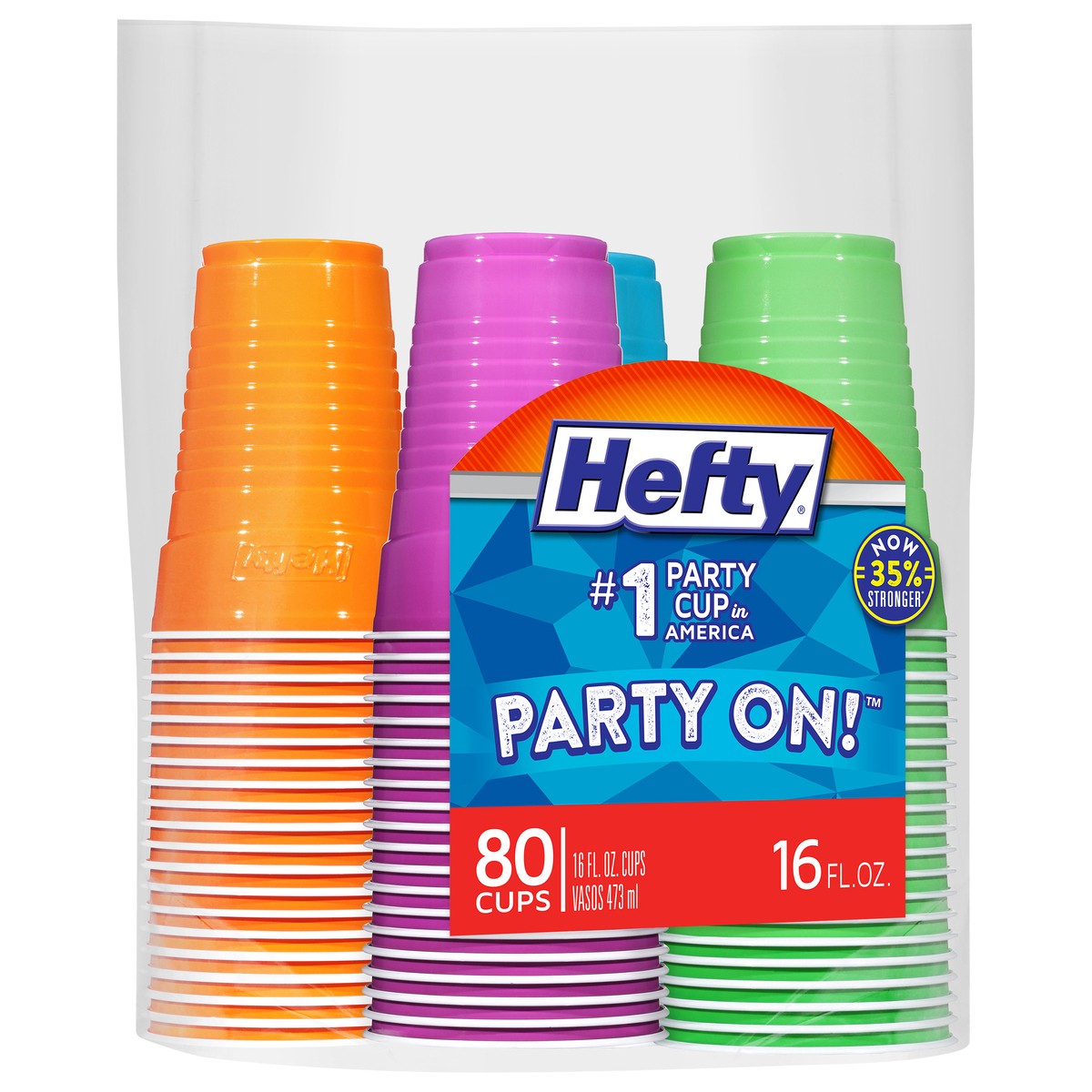 slide 6 of 10, Hefty 16 Fluid Ounce Cups 80 ea, 80 ct; 16 oz