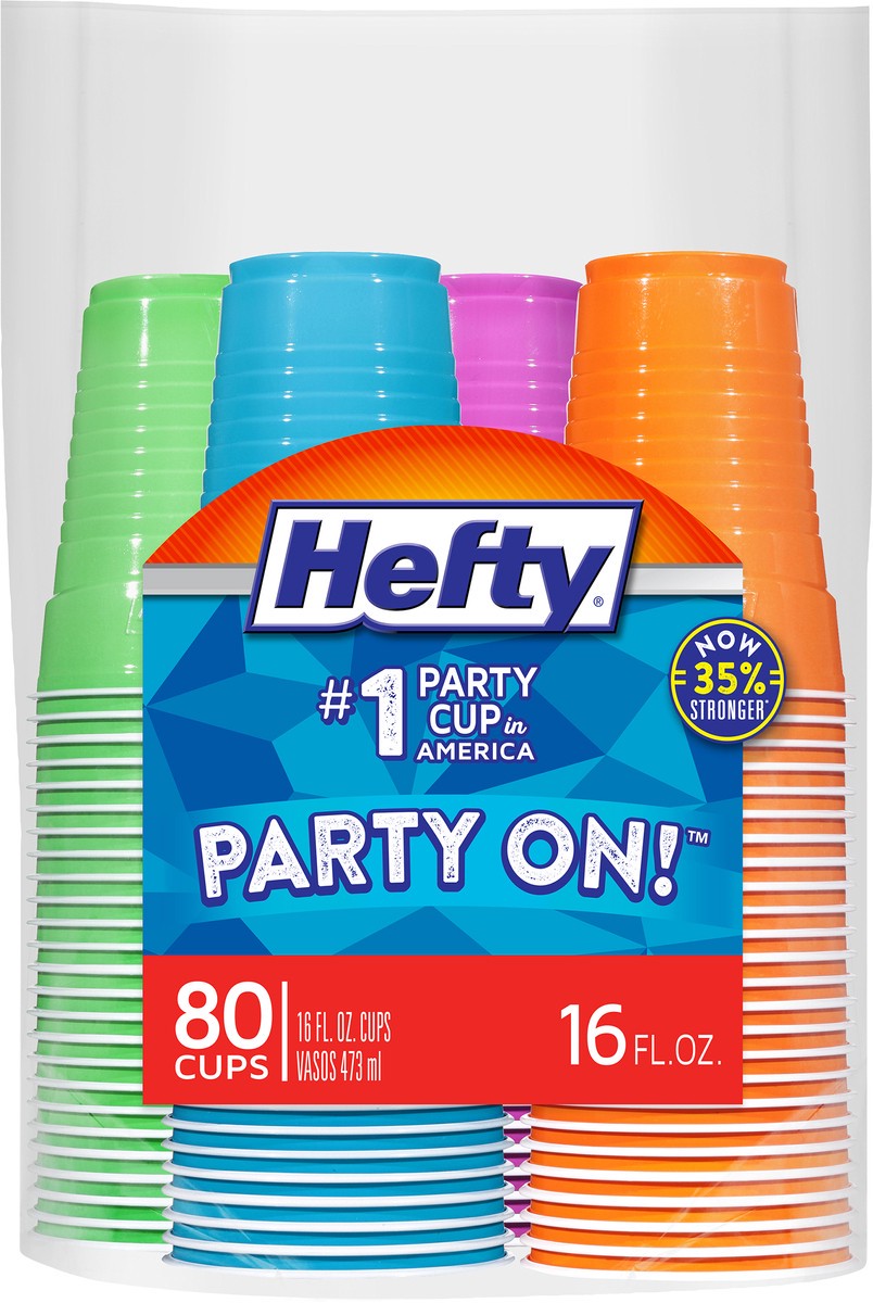 slide 2 of 10, Hefty 16 Fluid Ounce Cups 80 ea, 80 ct; 16 oz