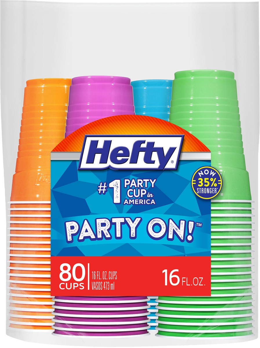 slide 8 of 10, Hefty 16 Fluid Ounce Cups 80 ea, 80 ct; 16 oz