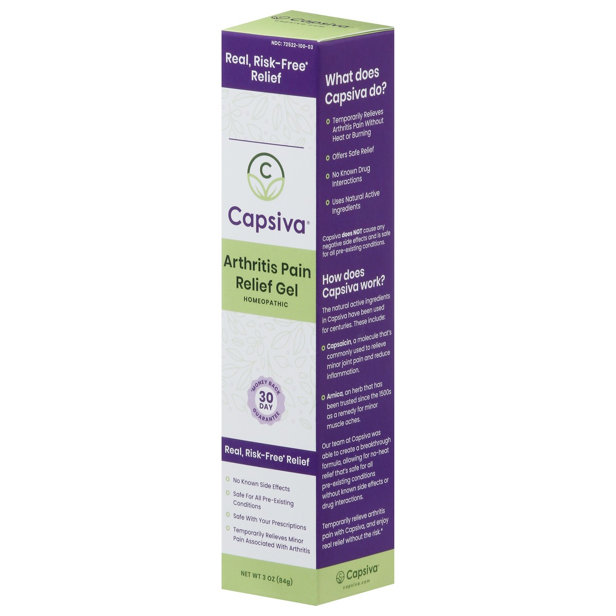 slide 2 of 9, Capsiva Homeopathic Arthritis Pain Relief Gel 3 oz, 3 oz